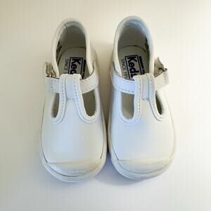 Keds White white leather t-strap toddler shoes 4